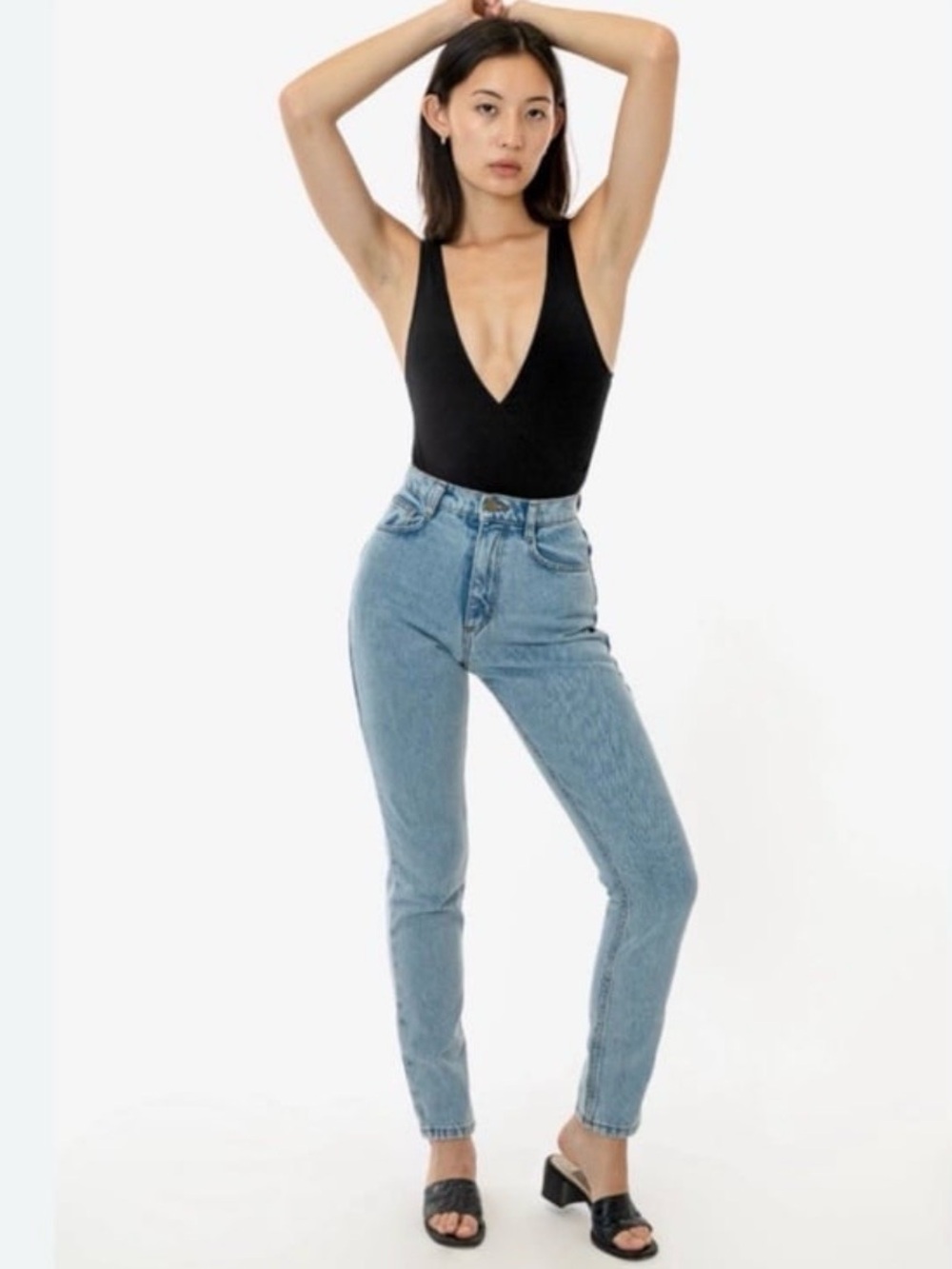 American Apparel Denim -The High Waist Jean Slim Fit No Stretch Size 24 NWT